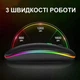 Беспроводная бесшумная аккумуляторная мышка с RGB подсветкой 1600DP Bluetooth 5.2 + 2.4 GHz тихая для ноутбуков пк планшетов плоская Slim - изображение 6