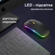 Мишка бездротова безшумна комп'ютерна Art Planet Mouse Pro 3 Slim для макбука ПК та ноутбука акумуляторна безпровідна 2в1 Bluetooth і USB 2.4ГГц плоска Slim з RGB підсвіткою до мак комп'ютера ігрова 400мАг - зображення 5