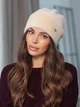 Шапка теплая Suzanne из экомеха альпаки бежевая - изображение 1