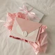 Конверт для денежного подарка в коробочке и бумагой тишью. Серия Wedding: Розовый - изображение 4