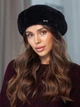 Женский берет Alpaca из экомеха черный - изображение 1