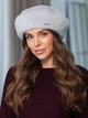 Женский берет Alpaca из экомеха серый - изображение 1