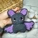 Брелок Летучая мышь игрушка вязаная ручной работы Hand Made амигуруми 10х13 см 216-3 - изображение 2