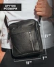 Мужская кожаная сумка через плечо 18х21х7 барсетка для документов Tiding Bag M38-10131A Черная - изображение 4