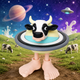 Рухома Brainrot іграшка La Vaca Saturno Saturnita чорна з білим кольором. - зображення 3
