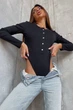 Боді жіноче однотонне чорного кольору Fashion розмір 42-44 (217834) - зображення 4