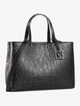 Сумка жіноча Armani Exchange шопер тоут крос-боді через плече чорна з фактурним тисненням - изображение 1