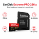 Карта пам’яті SanDisk Extreme PRO microSDXC 256GB UHS-I U3 V30 A2 200MB/s для телефона, планшета, комп’ютера + SD-адаптер - зображення 3