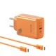 Сетевое зарядное устройство BAVIN PC2092Y-СС GaN PD 40W Type-C + кабель Type-C/Type-C 60W Orange - изображение 1