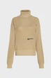 Жіночий бежевий вовняний светр oversized rollneck Karl Lagerfeld Jeans XL 246J2003 - изображение 1