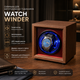 Скринька для автопідзаводу годинників / Віндер / Watch Winder / Ротомат Newaner дерево чорного горіха, тихий мотор, LED - зображення 1