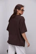 В'язана кофта oversize з коротким рукавом - коричневий колір, ONE SIZE - зображення 2