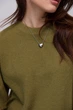 В'язана кофта oversize з коротким рукавом - хакі колір, ONE SIZE - зображення 4