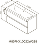Тумба з раковиною підвісна AM.PM X-Joy 2 ящики 100 см, M85-FHX1002-WC1002WG38 - изображение 8