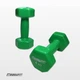 Гантель EasyFit 4 кг 1 шт з вініловим покриттям зелена цільна лита нерозбірна для фітнесу (YL4-0GR) - зображення 3
