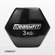Гантель EasyFit 3 кг 1 шт с виниловым покрытием черная цельная литая неразборная для фитнеса (Yl3-0BK) - изображение 3