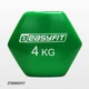 Гантель EasyFit 4 кг 1 шт з вініловим покриттям зелена цільна лита нерозбірна для фітнесу (YL4-0GR) - зображення 4