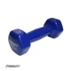 Гантель EasyFit 1.5 кг 1 шт с виниловым покрытием синяя цельная литая неразборная для фитнеса (EF-0015BL) - изображение 1