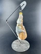 Украшение на елку из стекла - Зайка с контрабасом. Белый. В цветочек - изображение 3