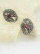 Серебряные серьги со вставкой и капельным серебром (103862/26) - изображение 5