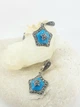 Серебряные серьги с бирюзой и капельным серебром (008458/31) - изображение 6