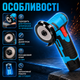 Аккумуляторная мини-болгарка CP-3420 500 Вт с 2 АКБ Угловая шлифовальная машина 75 мм Беспроводной инструмент для резки металла Компактная УШМ 19500 об/мин без кейса - изображение 3