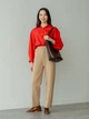 Легкая рубашка UNIQLO на пуговицах 1159839852 (Оранжевый XS) - изображение 5