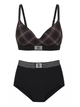 Женский комплект белья со стразами Victoria's Secret лиф и трусики брифы 1161527812 (Черный 32C/XS) - изображение 1