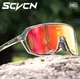 Спортивные очки солнцезащитные велосипедные SCVCN UV400 (желтая линза, прозрачная оправа) - изображение 2