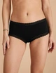 Набор хлопковых трусиков Marks&Spencer шорты Low rise shorts 10(38) 5 шт black lace 0248 - изображение 2