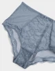 Набор кружевных трусиков Marks&Spencer миди High rise shorts размер 16 3 шт grey blue 0265 - изображение 7
