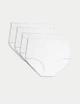 Набор хлопковых трусиков Marks&Spencer высокая посадка Full briefs 8(36) 4 шт white 0264 - изображение 1