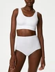 Набор хлопковых трусиков Marks&Spencer высокая посадка Full briefs 8(36) 4 шт white 0264 - изображение 3