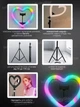 Кольцевая светодиодная led лампа rgb в форме сердца радужная с штативом 2 метра JM33-13 блютуз пультом для селфи блогеров визажистов салонов фотосессий съемки тик тока комплект набор блогера лед кольцо ргб сердечко мультиколор разноцветное 33 см - изображение 3