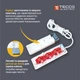 Сетевой удлинитель TECCO 1.5м 3 поста black (8681277843556) - изображение 5