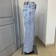 Джинсы женские прямые палаццо стрейч большого размера 36 голубые - изображение 4