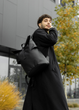 Городской водоотталкивающий городской рюкзак-ролтоп Sambag RollTop из экокожи Черный - изображение 1