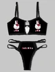 Комплект жіночої білизни Хелоу Кіті Топ і трусики Hello Kitty Lingerie Set Аніме Санріо Y2K тренд (чорний) M - зображення 1