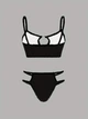 Комплект жіночої білизни Хелоу Кіті Топ і трусики Hello Kitty Lingerie Set Аніме Санріо Y2K тренд (чорний) M - зображення 2