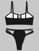 Комплект жіночої білизни Хелоу Кіті Топ і трусики Hello Kitty Lingerie Set Аніме Санріо Y2K тренд (чорний) M - зображення 5