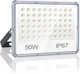 Светодиодный прожектор YIQIBRO 50W 6500K для улицы, LED прожектор холодный белый свет - изображение 1