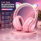 Детские беспроводные наушники Hoco W42 Cat Ears с кошачьими ушками, Bluetooth, LED подсветка, розовые - изображение 2