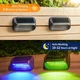 Солнечные LED светильники для забора BUCASA TDL013 4 шт RGB, водонепроницаемые, 8 режимов, настенные садовые лампы - изображение 3