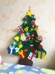Фетровая Новогодняя елка Сделай сам 100х70 см. Елочка на стену с игрушками на липучках - изображение 5