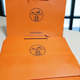 Пакет Hermes 42х14х30 см из плотной бумаги, оранжевый фирменный пакет с черными веревочными ручками - изображение 3