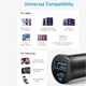 Автомобильное зарядное устройство Anker 30W USB-C + USB, быстрая зарядка PowerIQ 3.0 для iPhone, Samsung, iPad, AirPods - изображение 2