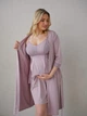 Комплект халат і сорочка для вагітних та годуючих матусь Soft&Lace, розмір XXL (52), аметист - изображение 4