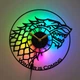 Настенные часы House Stark с LED-подсветкой, часы Game of Thrones, часы Winter Is Coming, подарок поклоннику Игры престолов, декор House Stark, настенный декор для дома - изображение 1