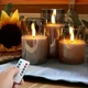 Набор из 3 LED свечей с 3D эффектом 75х100/125/150мм с имитацией пламени в темном стекле с пультом - изображение 4