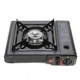Портативна туристична газова плита пальник з авто п'єзопідпалом portable gas stove BDZ-155 похідна компактна пічка кемпінгова настільна плитка пластиковий кейс та штуцер адаптер під балон та usb лампочка - зображення 4